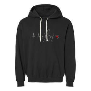 Music Heartbeat Clothing For Music Lovers Garment-Dyed Fleece Hoodie