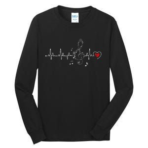 Music Heartbeat Clothing For Music Lovers Tall Long Sleeve T-Shirt