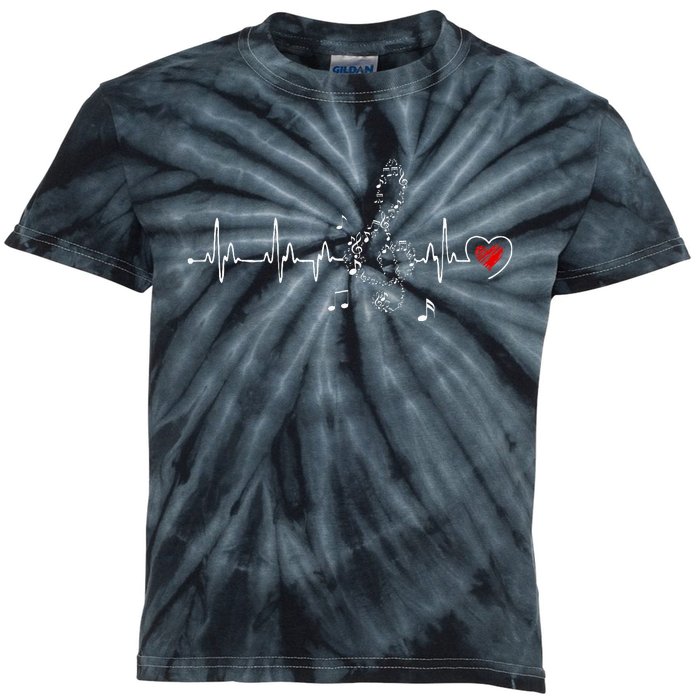 Music Heartbeat Clothing For Music Lovers Kids Tie-Dye T-Shirt