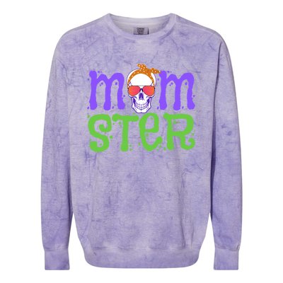 Momster Halloween Costume Skull Mama Monster Trick Or Treat Cool Gift Colorblast Crewneck Sweatshirt