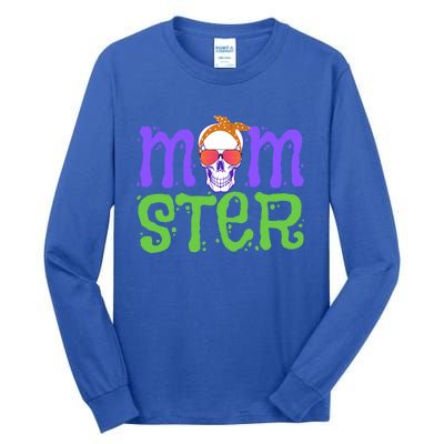 Momster Halloween Costume Skull Mama Monster Trick Or Treat Cool Gift Tall Long Sleeve T-Shirt