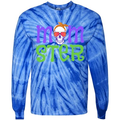 Momster Halloween Costume Skull Mama Monster Trick Or Treat Cool Gift Tie-Dye Long Sleeve Shirt