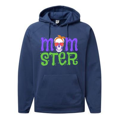 Momster Halloween Costume Skull Mama Monster Trick Or Treat Cool Gift Performance Fleece Hoodie