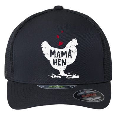 Mama Hen Chicken Funny Farmer Hen Chicken Mama Flexfit Unipanel Trucker Cap