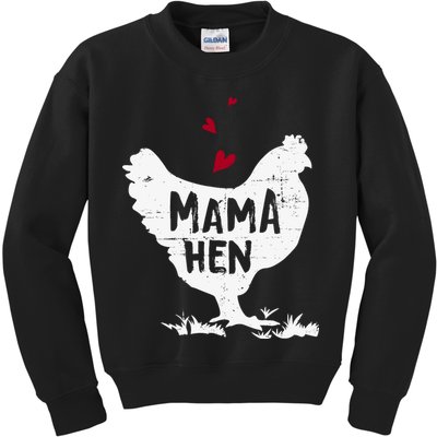 Mama Hen Chicken Funny Farmer Hen Chicken Mama Kids Sweatshirt