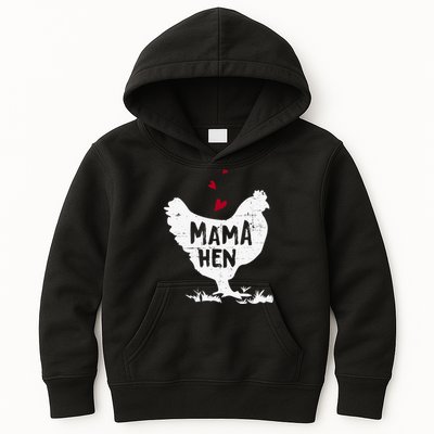 Mama Hen Chicken Funny Farmer Hen Chicken Mama Kids Hoodie