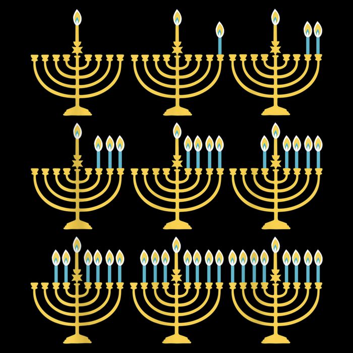 Menorah Hanukkah Challah Days Funny Pajama Family Matching Stripe Pom Pom Beanie