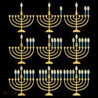Menorah Hanukkah Challah Days Funny Pajama Family Matching Flexfit Unipanel Trucker Cap