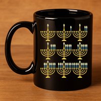 Menorah Hanukkah Challah Days Funny Pajama Family Matching 11oz C Handle Ceramic Mug
