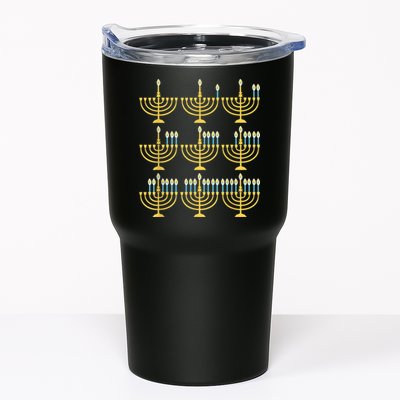 Menorah Hanukkah Challah Days Funny Pajama Family Matching Tumbler
