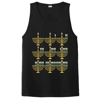 Menorah Hanukkah Challah Days Funny Pajama Family Matching PosiCharge Competitor Tank