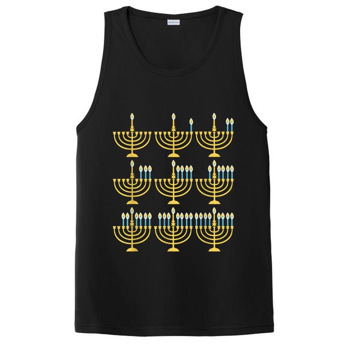 Menorah Hanukkah Challah Days Funny Pajama Family Matching PosiCharge Competitor Tank