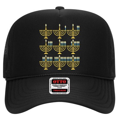 Menorah Hanukkah Challah Days Funny Pajama Family Matching Trucker Hat