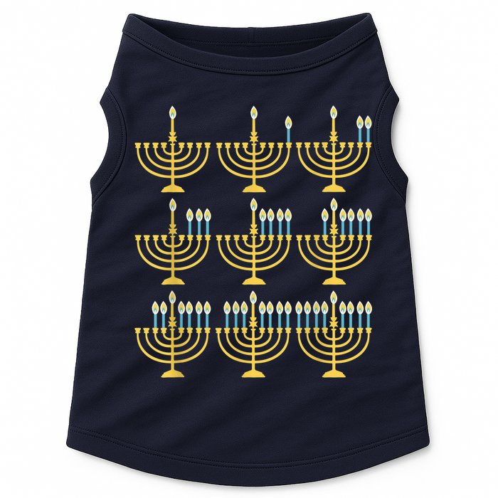 Menorah Hanukkah Challah Days Funny Pajama Family Matching Doggie Tank
