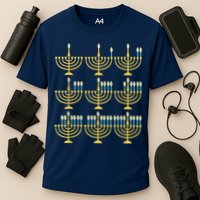 Menorah Hanukkah Challah Days Funny Pajama Family Matching Performance Shirt
