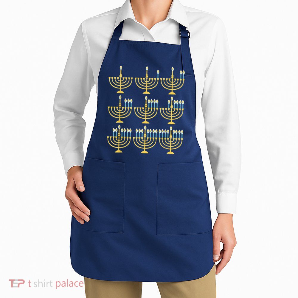 Menorah Hanukkah Challah Days Funny Pajama Family Matching Apron