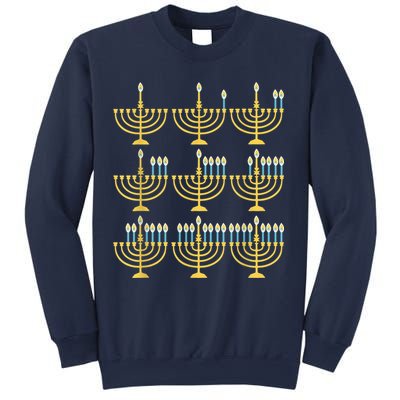 Menorah Hanukkah Challah Days Funny Pajama Family Matching Sweatshirt