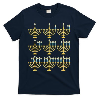 Menorah Hanukkah Challah Days Funny Pajama Family Matching T-Shirt
