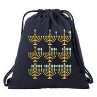 Menorah Hanukkah Challah Days Funny Pajama Family Matching Drawstring Bag