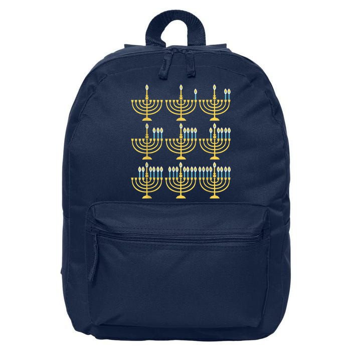 Menorah Hanukkah Challah Days Funny Pajama Family Matching 16 in Basic Backpack