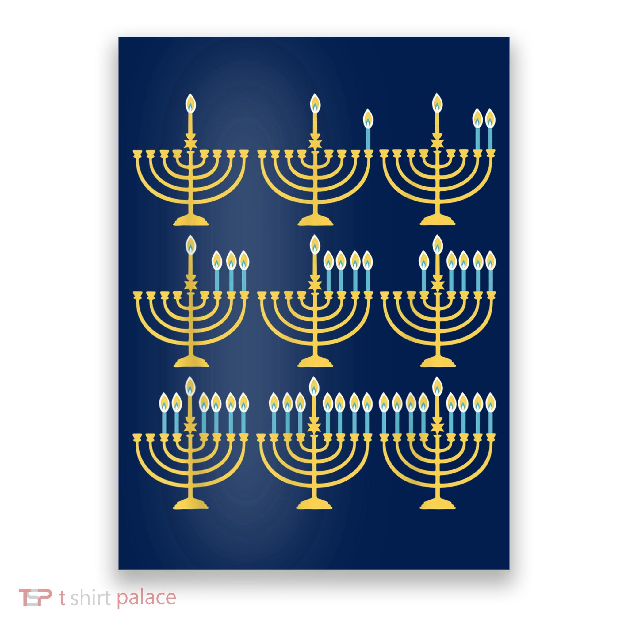 Menorah Hanukkah Challah Days Funny Pajama Family Matching Poster
