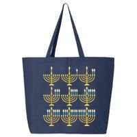 Menorah Hanukkah Challah Days Funny Pajama Family Matching 25L Jumbo Tote
