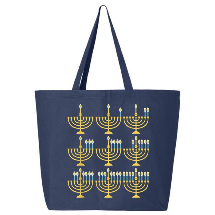 Menorah Hanukkah Challah Days Funny Pajama Family Matching 25L Jumbo Tote