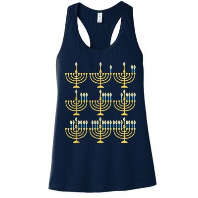 Menorah Hanukkah Challah Days Funny Pajama Family Matching Womens Tank Top