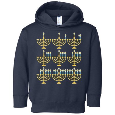 Menorah Hanukkah Challah Days Funny Pajama Family Matching Toddler Hoodie