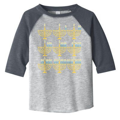 Menorah Hanukkah Challah Days Funny Pajama Family Matching Toddler Fine Jersey T-Shirt