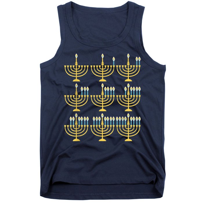 Menorah Hanukkah Challah Days Funny Pajama Family Matching Tank Top