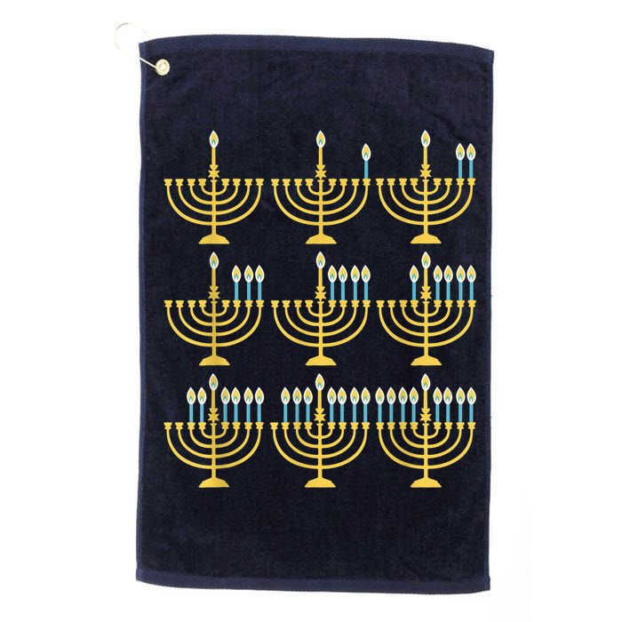 Menorah Hanukkah Challah Days Funny Pajama Family Matching Golf Towel