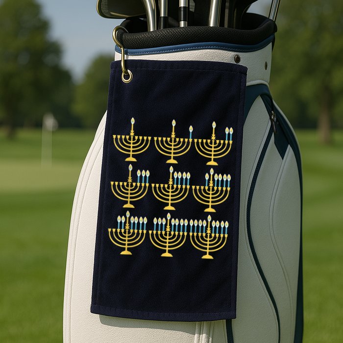 Menorah Hanukkah Challah Days Funny Pajama Family Matching Golf Towel