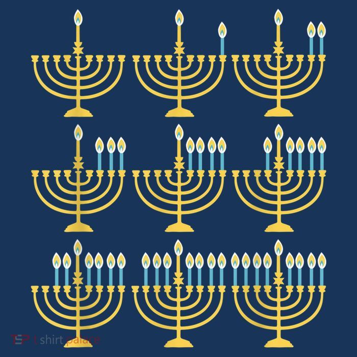 Menorah Hanukkah Challah Days Funny Pajama Family Matching Toddler T-Shirt