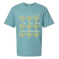 Menorah Hanukkah Challah Days Funny Pajama Family Matching Sueded Cloud Jersey T-Shirt