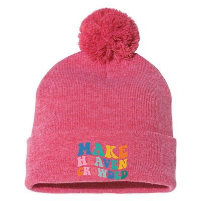 Make Heaven Crowded Bible Verse Pom Pom 12in Knit Beanie