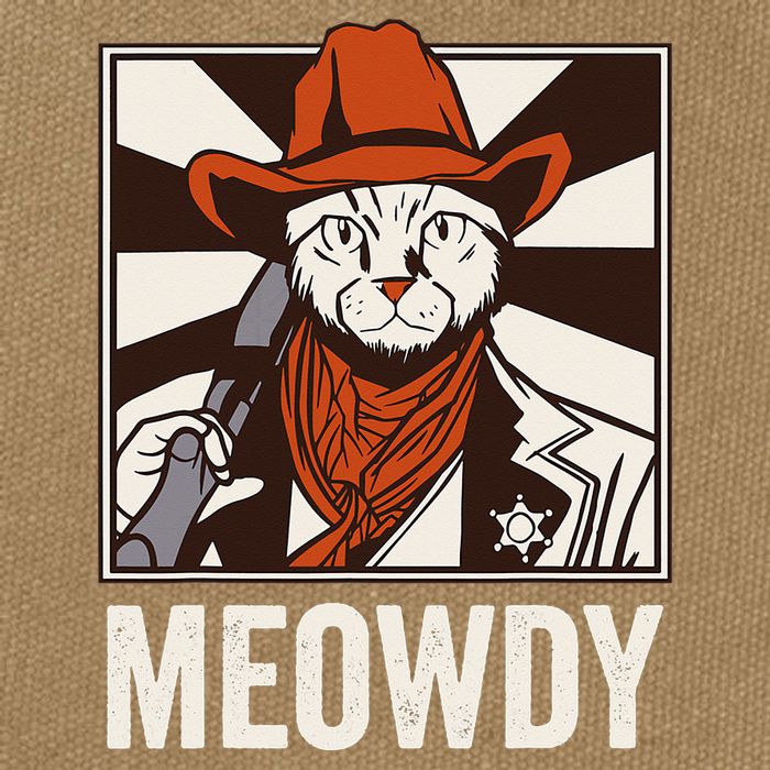 Meowdy Howdy Cat Kitten Country Western Yeehaw Cotton Canvas Backpack