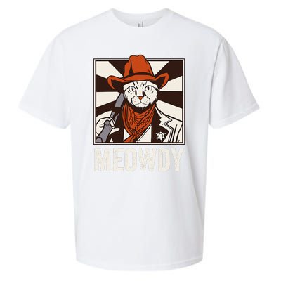 Meowdy Howdy Cat Kitten Country Western Yeehaw Sueded Cloud Jersey T-Shirt