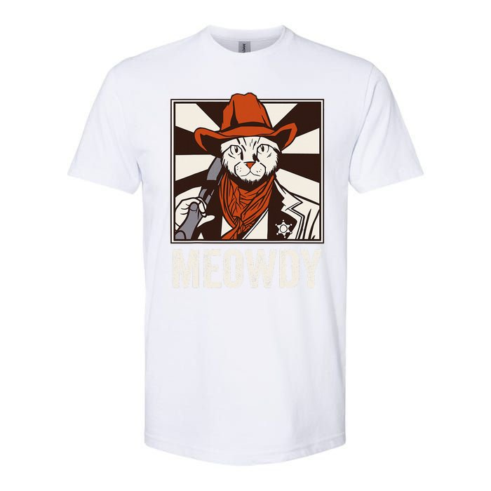 Meowdy Howdy Cat Kitten Country Western Yeehaw Softstyle® CVC T-Shirt