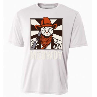 Meowdy Howdy Cat Kitten Country Western Yeehaw Cooling Performance Crew T-Shirt