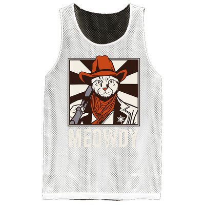 Meowdy Howdy Cat Kitten Country Western Yeehaw Mesh Reversible Basketball Jersey Tank