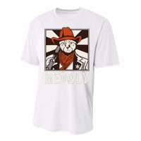 Meowdy Howdy Cat Kitten Country Western Yeehaw Performance Sprint T-Shirt