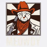Meowdy Howdy Cat Kitten Country Western Yeehaw Premium T-Shirt
