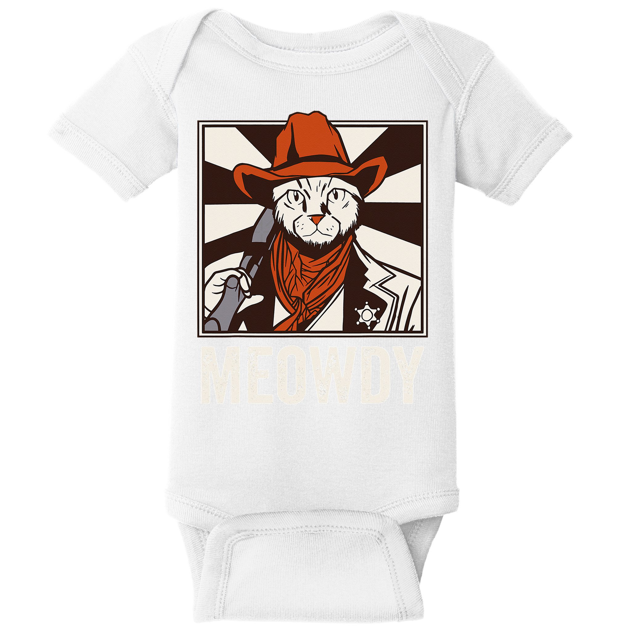 Meowdy Howdy Cat Kitten Country Western Yeehaw Baby Bodysuit