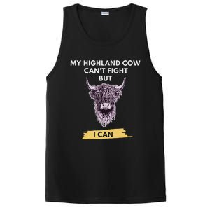 My Highland Cow CanT Fight But I Can Funny Highland Cow PosiCharge Competitor Tank