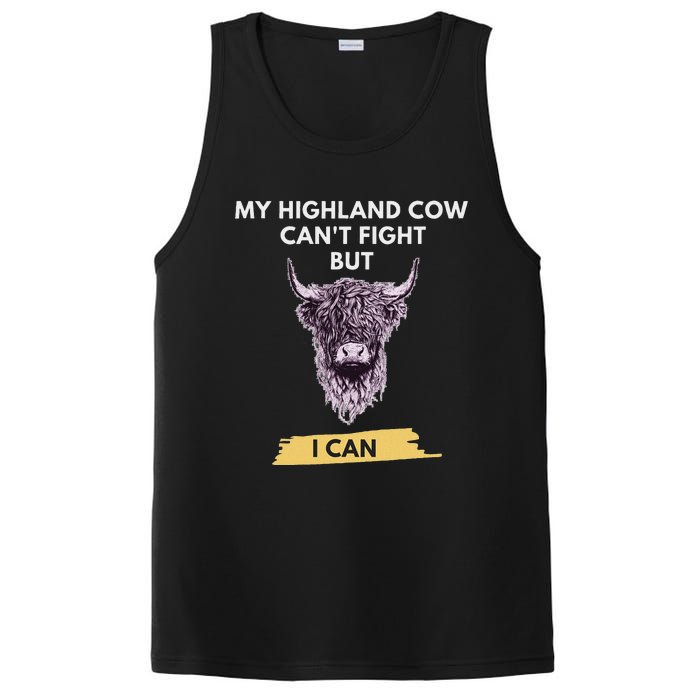 My Highland Cow CanT Fight But I Can Funny Highland Cow PosiCharge Competitor Tank