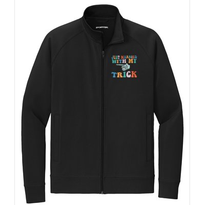 Matching Halloween Couples Just Married She Is My Trick Gift Stretch Full-Zip Cadet Jacket