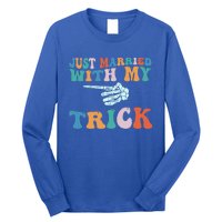 Matching Halloween Couples Just Married She Is My Trick Gift Long Sleeve Shirt