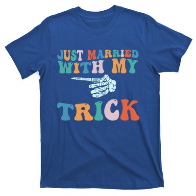 Matching Halloween Couples Just Married She Is My Trick Gift T-Shirt