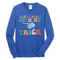 Matching Halloween Couples Just Married She Is My Trick Gift Tall Long Sleeve T-Shirt